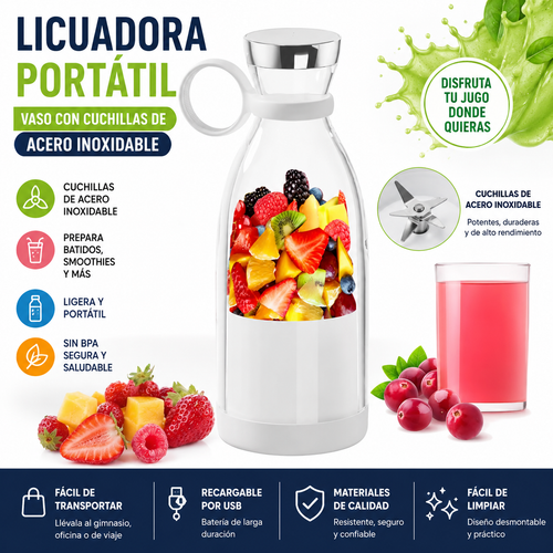 ✨🍓 LICUADORA PORTÁTIL RECARGABLE 🍹⚡